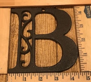 Letter "B" Ornate Cast Iron Filigree 4 5/8" tall by 4 5/8" wide Rustic 0557-B - Picture 1 of 24