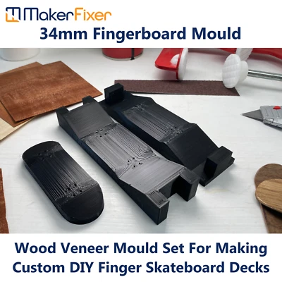 Fingerboard Wood Veneer Mould Clamp Make Tech Deck Finger Skateboard 3D Printed - Image 1 of 4