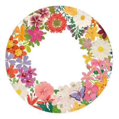 Caspari Round Paper Salad/Dessert Plates, Halsted Floral - 2 Pack (16820SP) - Image 1 of 2