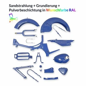 Pulverbeschichten Service Rahmen Teile + Tank Simson SR2, SR1 in Wunschfarbe RAL - Bild 1 von 4