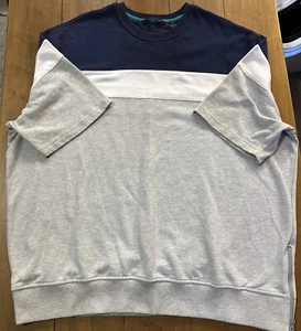 Y2K Sean John Gray White Blue Pullover Crewneck Sweater Sweatshirt 3XB! - Picture 1 of 7