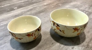 Hall China Autumn Leaf Pattern Nested Nesting Mixing Serving Bowl Dishes Pair of - Picture 1 of 4