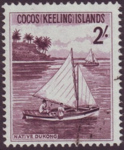 1963 islas Cocos (keeling) 2/- nativo Dukong - muy bien usado (A11117) - Imagen 1 de 1