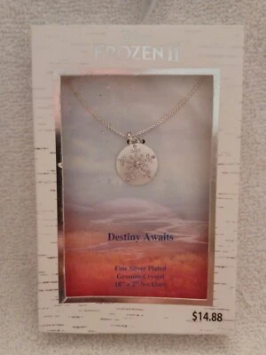 DISNEY FROZEN II Destiny Awaits Fine Silver Plated Genuine Crystal Pendant  (A4) - Image 1 of 2