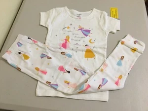 New Carter's Girls Princess Fairy Pajama 2pc Set Snug fit White 6,7 - Picture 1 of 1