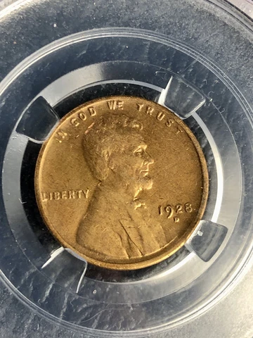 1928 D RB Red Brown MS Lincoln Wheat Cent We Combine Shipping Cover