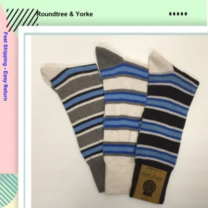 Roundtree & Yorke Gold Label Men's Dress Socks Cotton Blend AST PACK SIZE:6-12. - Picture 1 of 1