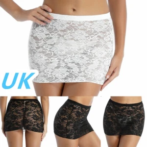 AU Womens See Through Lace Bodycon Skirt High Waist Slim Fit Miniskirt Clubwear - Picture 1 of 19