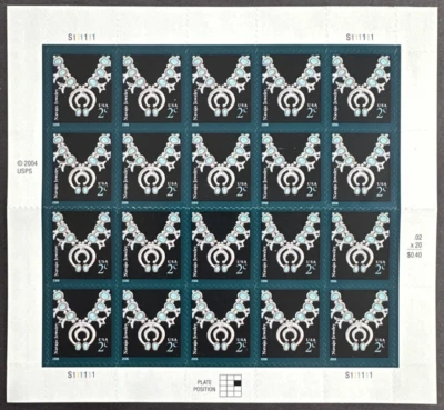 US 2006 Scott 3751 Pane of 20 MNH Navajo Necklace American Design Series - Image 1 of 2