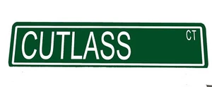 Individuelles Metall Straßenschild "Cutlass Ct" 6"x24" Auto Garage Mann Höhle 42038 - Bild 1 von 1