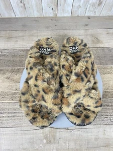 Steve Madden NYC Sliders Faux Fur Leopard Print Slippers Size 8 - Picture 1 of 12