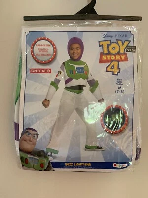 Macacão Toy Story 4 Buzz Lightyear brilho no escuro fantasia de Halloween tamanho M 7-8 novo na embalagem  - Imagem 1 de 4