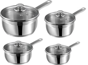 Stainless Steel Two Tone Saucepan with Glass Vented Lid Heat Resistant Handle - Picture 1 of 10