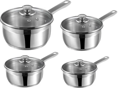 VINOD Stainless Steel Saucepan with Glass Vented Lid