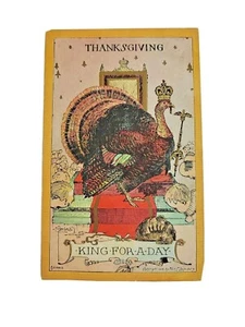 Thanksgiving 'King For A Day' Postcard 1908 Turkey - Picture 1 of 2