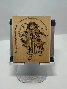 Patchwork Guardian Angel L25086 Uptown Crafted Rubber Stamp CS051 - Picture 1 of 8