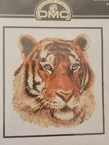 DMC Tiger Cross Stitch Kit Big Cat 25 x 25cm 14ct Aida, 577107 - Picture 1 of 3