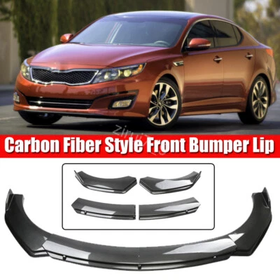 For Kia Optima Carbon Fiber Style Front Bumper Lower Lip Spoiler Splitter Body Foto 1 de 4