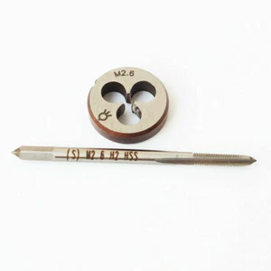 Lote (2) M2.6 - 0.45 Tap & Die Herramienta de roscado para mano derecha  - Imagen 1 de 2