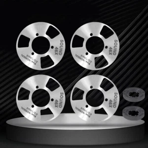 Metal Reel-to-reel Cassette Tape Aluminum 4 Reels + 2 Wheel Audio Tape(Silver) - Picture 1 of 11