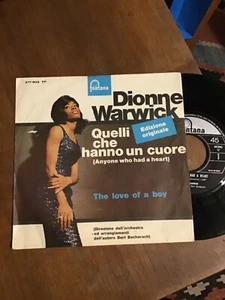 DIONNE WARWICK ""ANYONE WHO HAD A HEART (Bacharach)"" ITALY'67 ED. ORIGINAL - Picture 1 of 2