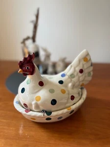Emma Bridgewater Polka Dot Hen On Nest Ostern HENNE 🐣 Osterfest Nest Ei 🥚 NEU! - Zdjęcie 1 z 9