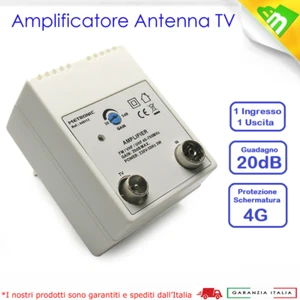 AMPLIFICATORE ANTENNA TV ALIMENTATO DI LINEA DA INTERNO 1 TV REGOLABILE 440112 - Foto 1 di 10