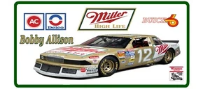 Vintage looking BOBBY ALLISON MILLER Racing Team - 12 License Plate - Picture 1 of 3