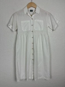 Tocoto vintage Linen Cotton Girls Dress Size 8 White Summer Beach Pictures Spain - Picture 1 of 6