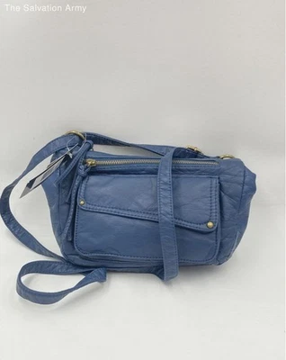 Bolso Bandolera Bueno Mujer Cuero Azul Correa Ajustable Cremallera Con Etiquetas Foto 1 de 4