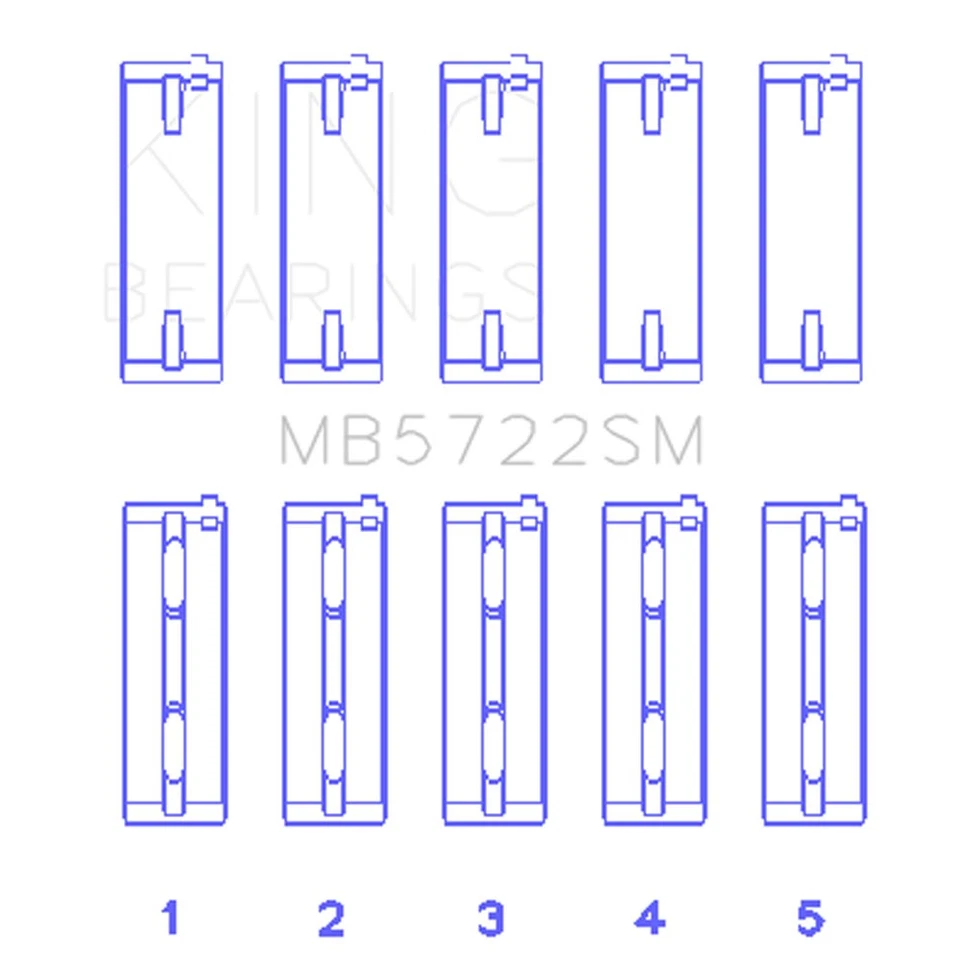 King основной подшипник набор MB5722SM0.25; SM-Series .25 мм для Mitsubishi 2.0L, 2.4L - Изображение 1 из 1