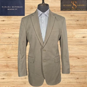 Brooks Brothers Tessuti Sondrio Cotton Blazer Mens 42R Tan Suit Jacket Modern - Picture 1 of 7
