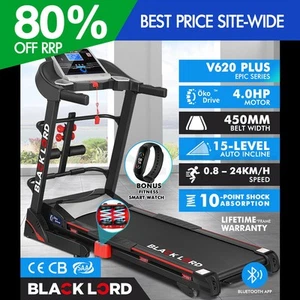 BLACK LORD Treadmill Electric Auto Incline Home Gym Exercise Run Machine - Picture 1 of 12