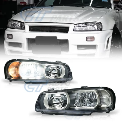 BNR34 GTR R34 OE Style Headlights for 1998-2001 Nissan Skyline R34 GTT GTR - image 1 of 4