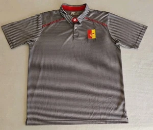 Pittsburgh State Gorillas Polo Shirt Gray/White Striped NCAA Men's Size Large  - Picture 1 of 9
