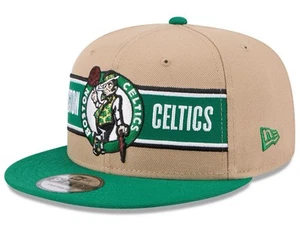 New W/Tags New Era Tan/Kelly Boston Celtics 2024 NBA Draft 9FIFTY Snapback Hat - Picture 1 of 8