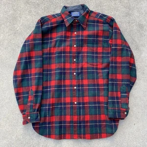 Camicia uomo vintage USA Pendleton lana rosso verde autentica Kilgore tartan grande - Foto 1 di 7