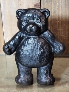Teddybär Türstopper schwer Gusseisen 7,5" hoch Metall Türstopper Vintage - Bild 1 von 9