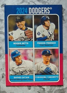 Dodgers TEAM QUAD 2024 Topps Heritage #75TQ-5 Betts Freeman Ohtani Yamamoto - Foto 1 di 2