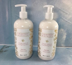 Crabtree & Evelyn Ginger Spice & Everything Nice Body Lotion 2 Pack 16.9 oz Each - Picture 1 of 7