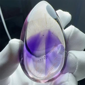 5,2 cm Super Seven Quarz Cabochon mit lila Bergphantom & rotem Rutil - 24 - Bild 1 von 7