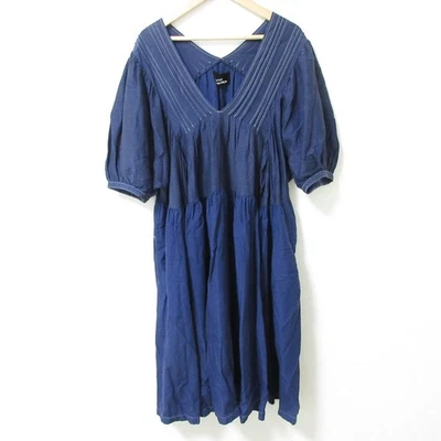 Vestido tricot COMME des GARCONS Teñido Manga Abullonada Cuello en V Talla M Azul Mujer USADO Foto 1 de 4