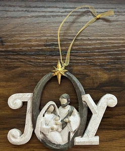 Pesebre Escena Alegría Adorno de Navidad con Estrella, Jesús, María y José - Imagen 1 de 5