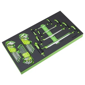 Sealey Kugelkopf T-Griff & Sechskant Torx Schlüssel Set in Werkzeugablage metrisch imperial S01280  - Bild 1 von 7