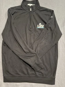 Pullover Peter Millar 1/4 Cremallera Para Hombre L Negro Golf Performance Super Bowl Elástico - Imagen 1 de 8