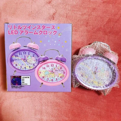 Rare Little Twin Stars Alarm Clock Sanrio Retro Collectible LED Purple - Image 1 of 4