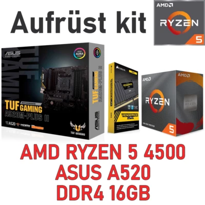 PC Bundle Aufrüstkit Gaming Set AMD Ryzen 5 4500 + ASUS Mainboard + 16GB DDR4 - Bild 1 von 4
