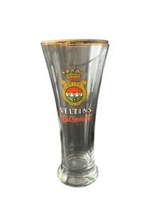 Vintage Veltins Bilsener Pilsner Beer Glass Raise a Glass to Tradition Gold Trim - Picture 1 of 12