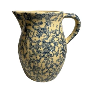 Robinson Ramsbottom Blue White Spongeware 1 qt Pitcher Farmhouse Nautical 6.5" - Picture 1 of 13