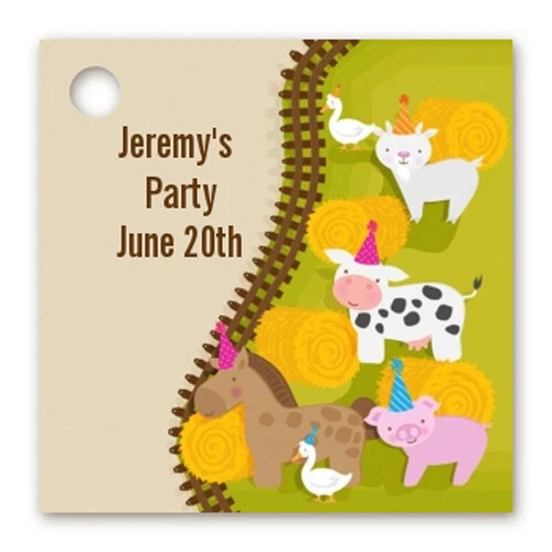 Petting Zoo - Personalized Birthday Party Card Stock Favor Tags - Set of 20 - Изображение 1 из 1